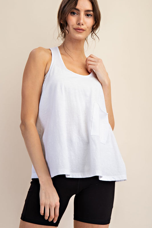 Cotton Racerback Tank White