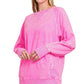 Terry Round Neck Pullover Pink
