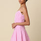 Rosette Gingham Flared Mini Dress