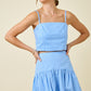 Delaney Blue Dot Crop Top