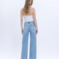 Vervet High Rise Full Length Light Wash Wide Jeans