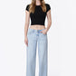 Vervet Mid Rise Light Wash Clean Cut Hem Wide Leg Jeans