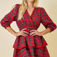 Deka Plaid Tiered Dress