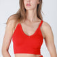 Ribbed V-Neck Bra Top