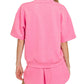 Scuba Short Sleeve Top & Shorts Set Candy Pink