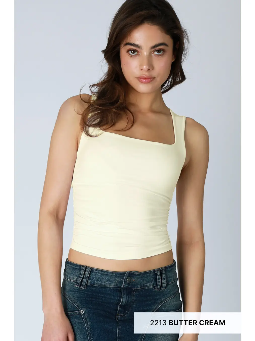 Clean Line Square Shirred Top