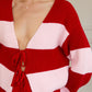 Sandy Pink striped Cardigan
