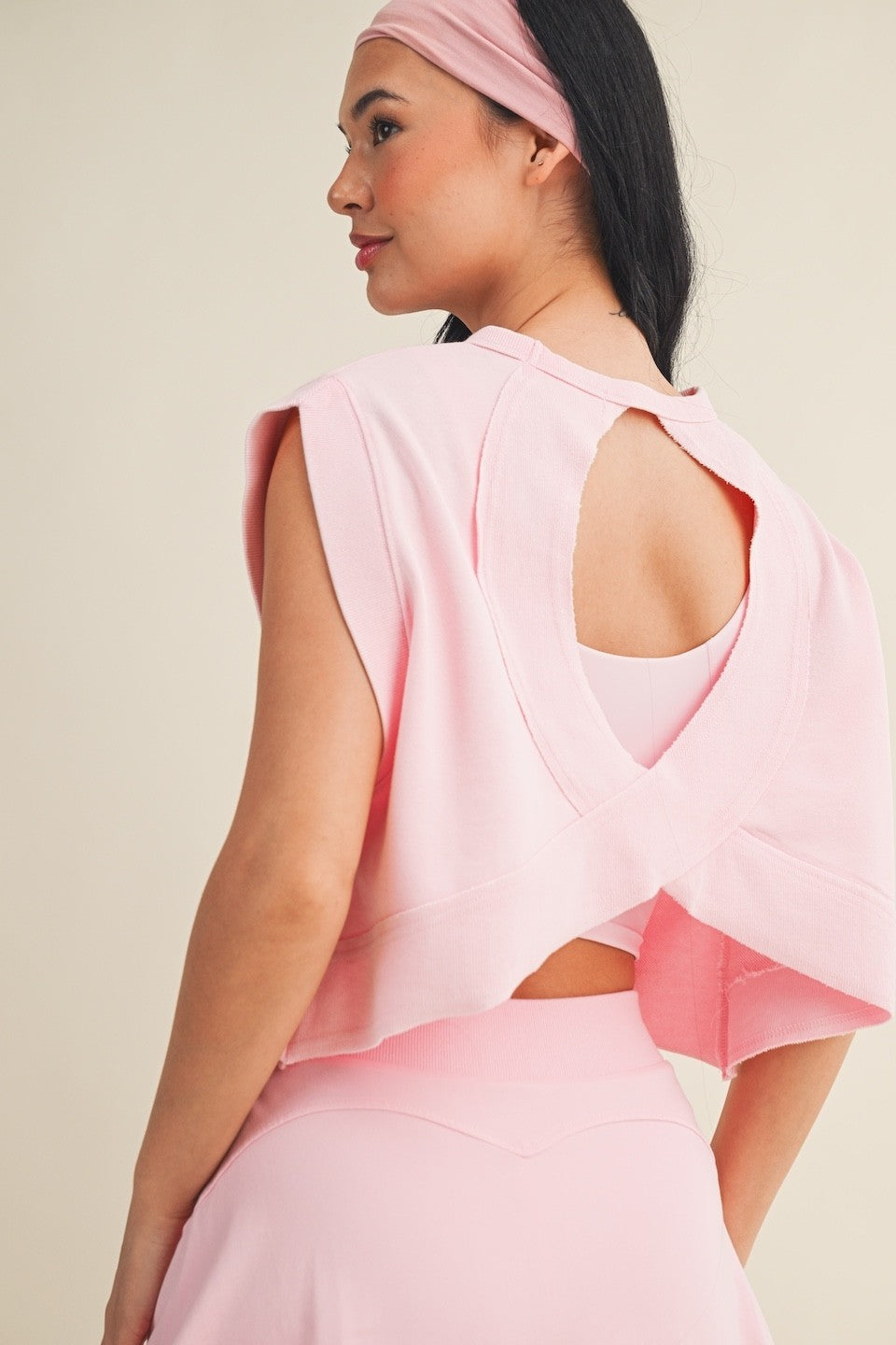 Kaia Pink Open Back Top