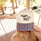In No Rush- Black Striped Bill Embroidered Hat