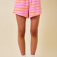 Dex Striped Mockneck Set Shorts Pink