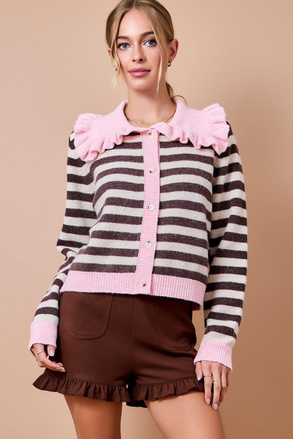 Diana Pink Striped Sweater