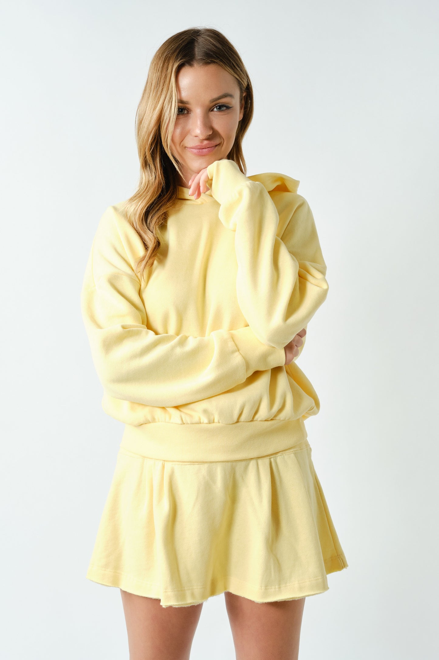 Icon Sport Cotton Hoodie Set Yellow