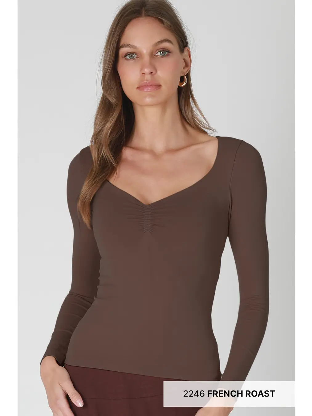 Clean Line Shirred Ls Top