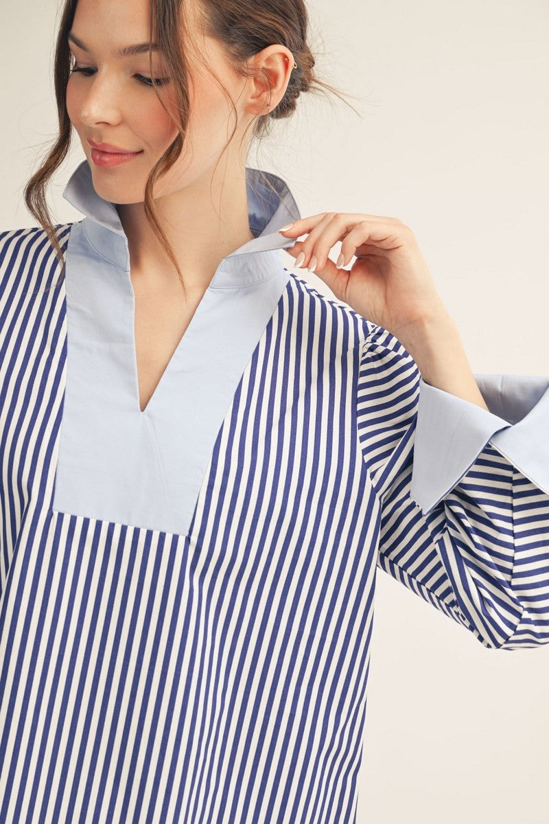 Jody Blue Collared Top