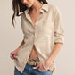 ALFIE BUTTON UP SHIRT FLAX