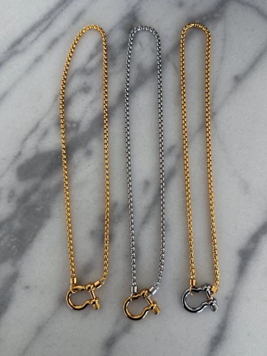 Locket Necklace GOLD NECKLACE WITH SILVER PENDANT