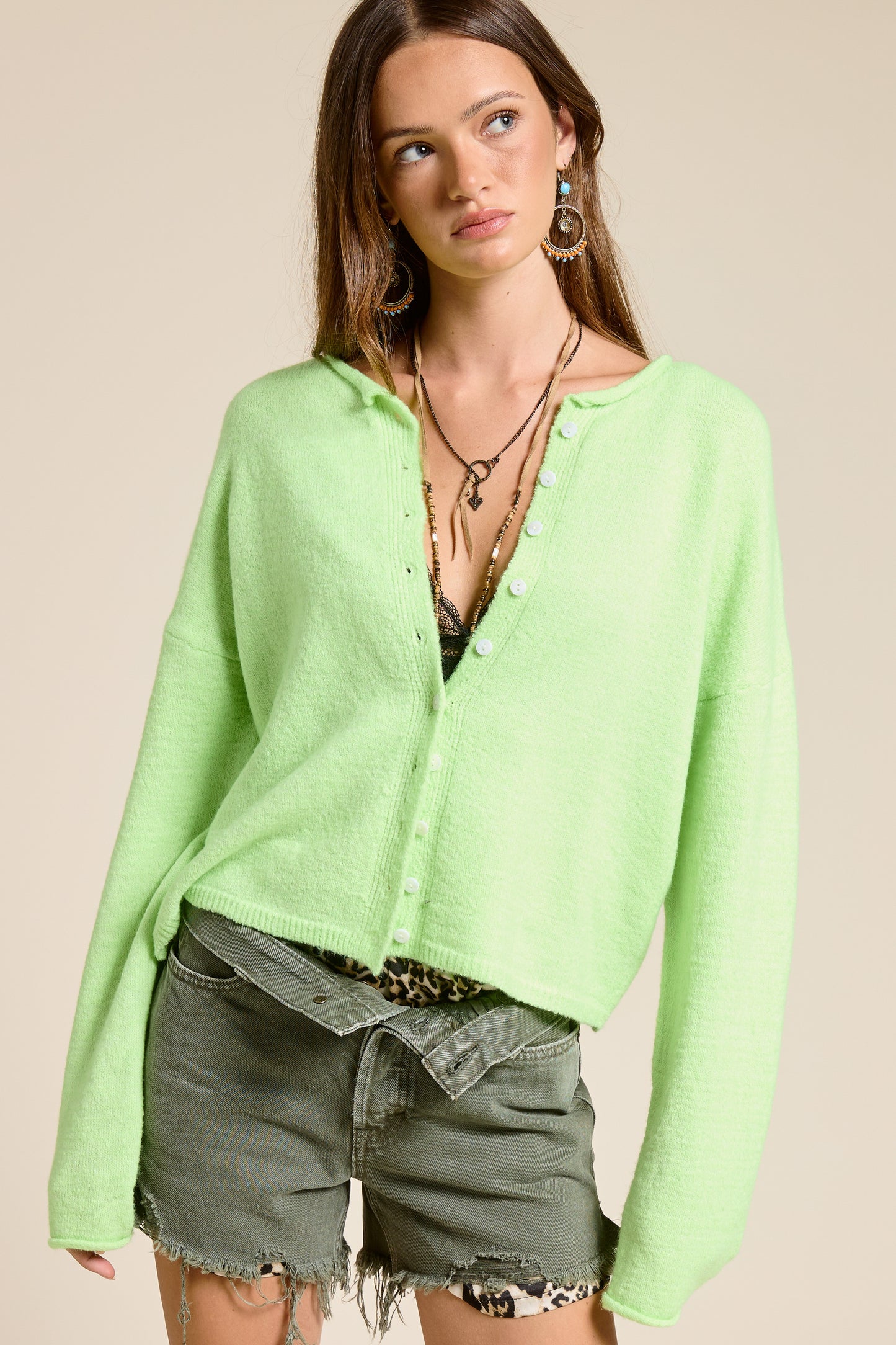 Molly Cardigan Lime