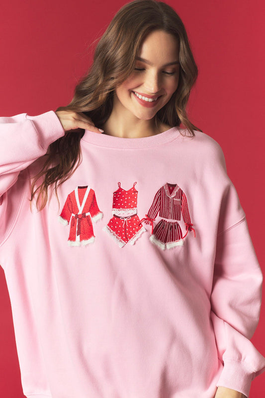 Pj Embroidery With Fur Detailed Sweatshirt