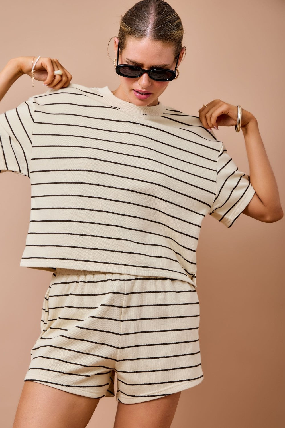Dream Oatmeal Striped Set Top