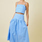 Delaney Blue Dot Crop Top