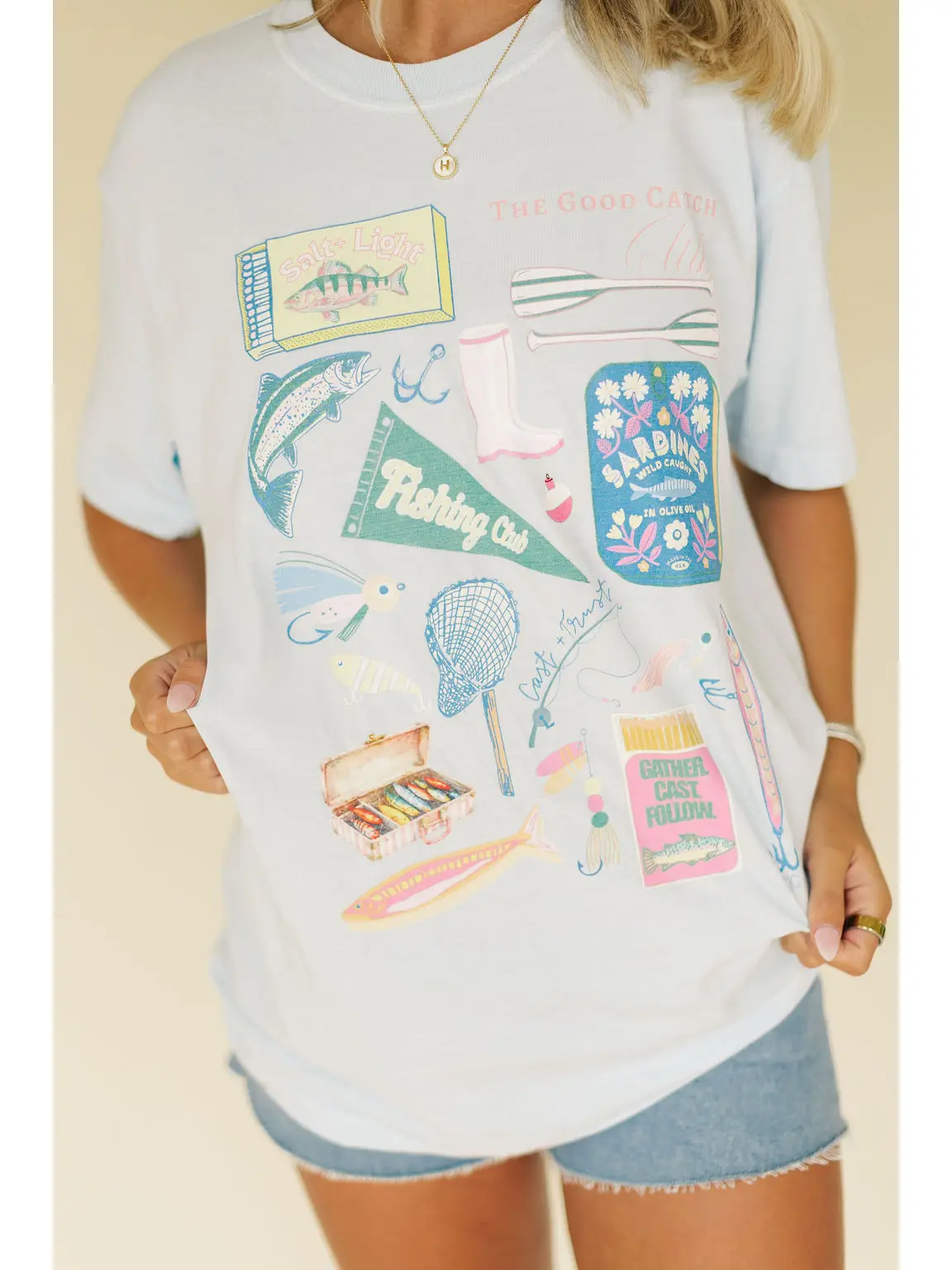 Fishing Club Match Box Collage Graphic Tee