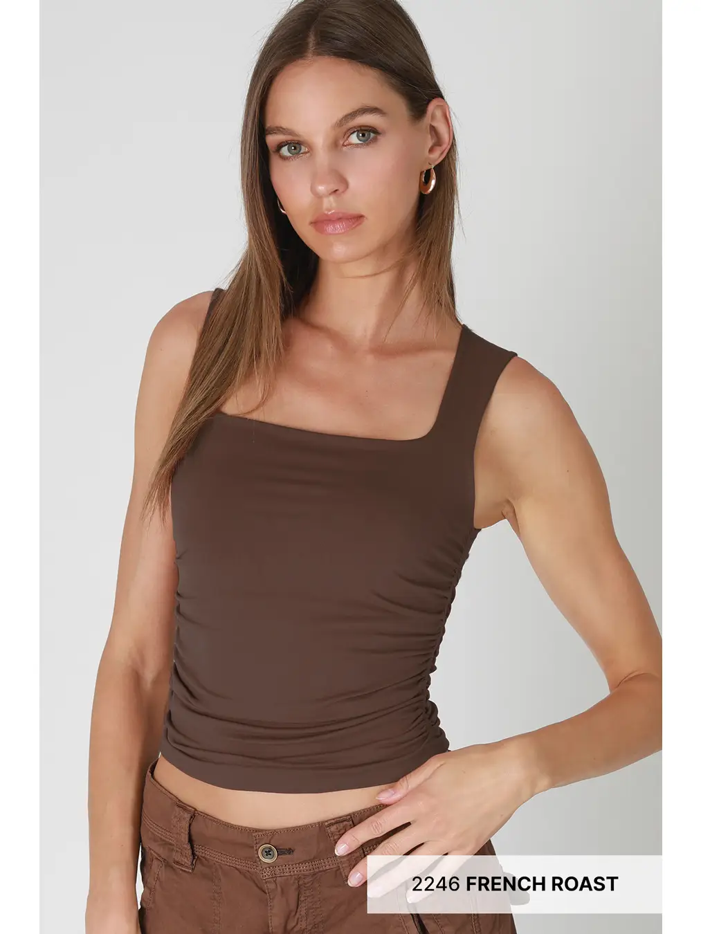 Clean Line Square Shirred Top