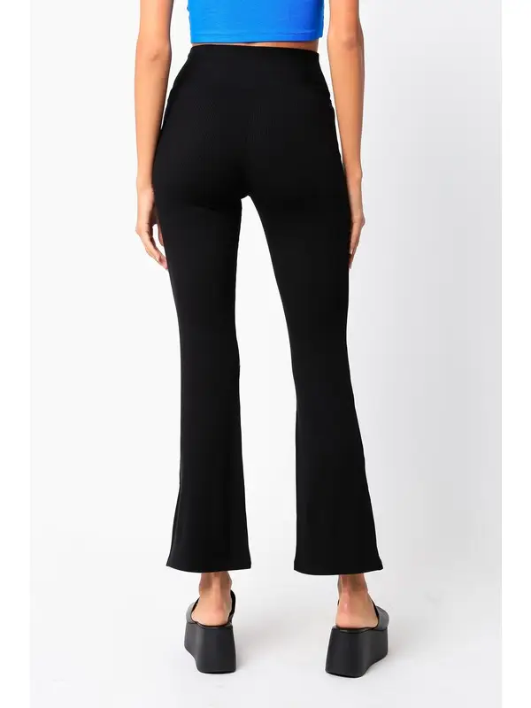 Nia Ribbed Pants Black
