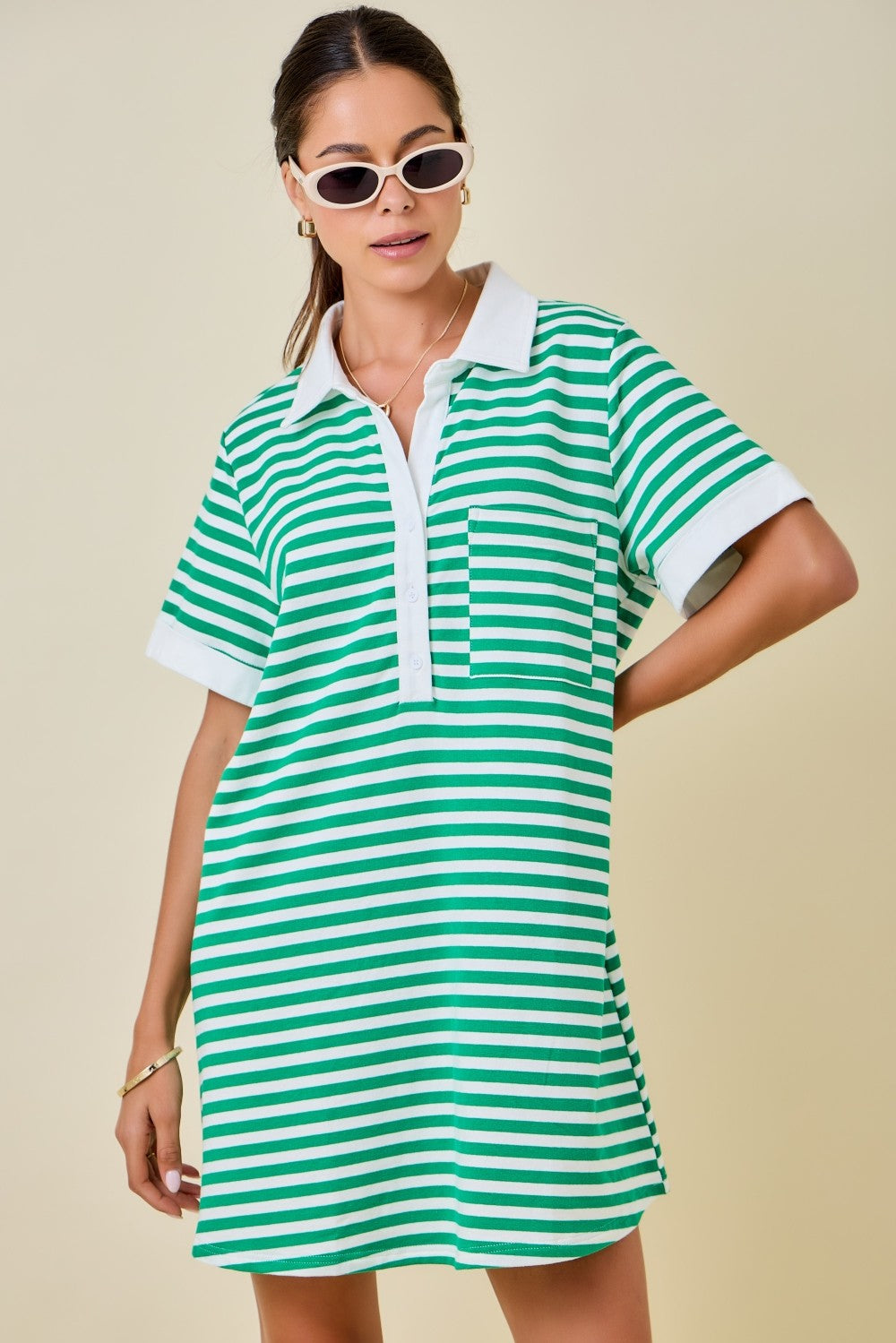 Dolly Striped Rugby Sweatshirt Dress