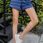 Navy Modal Scuba Stripe Tulip Short