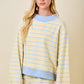 Dex Striped Mockneck Set Top Yellow