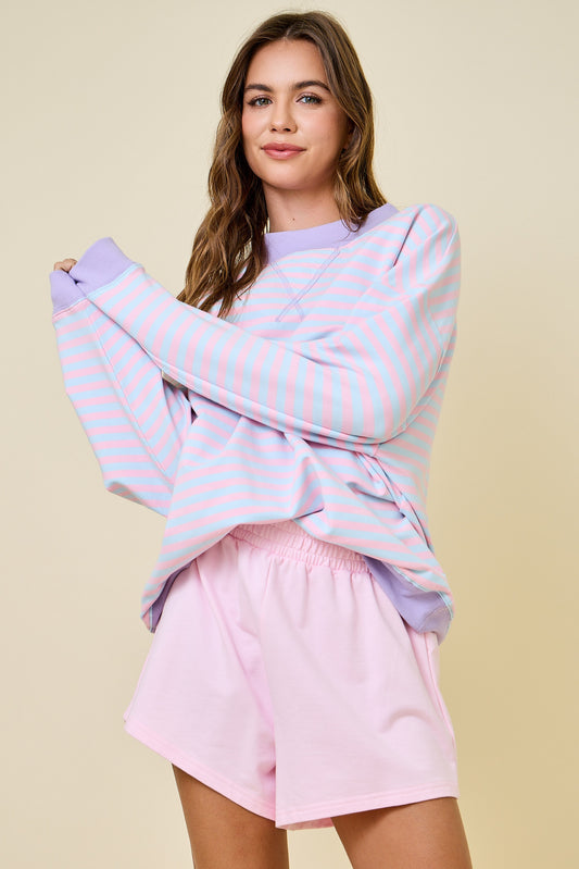 Dee Striped Mock Neck