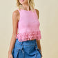 Deb Fringe Top Pink