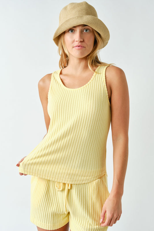 Softcore Ribbed Lounge Tank Top Yellow