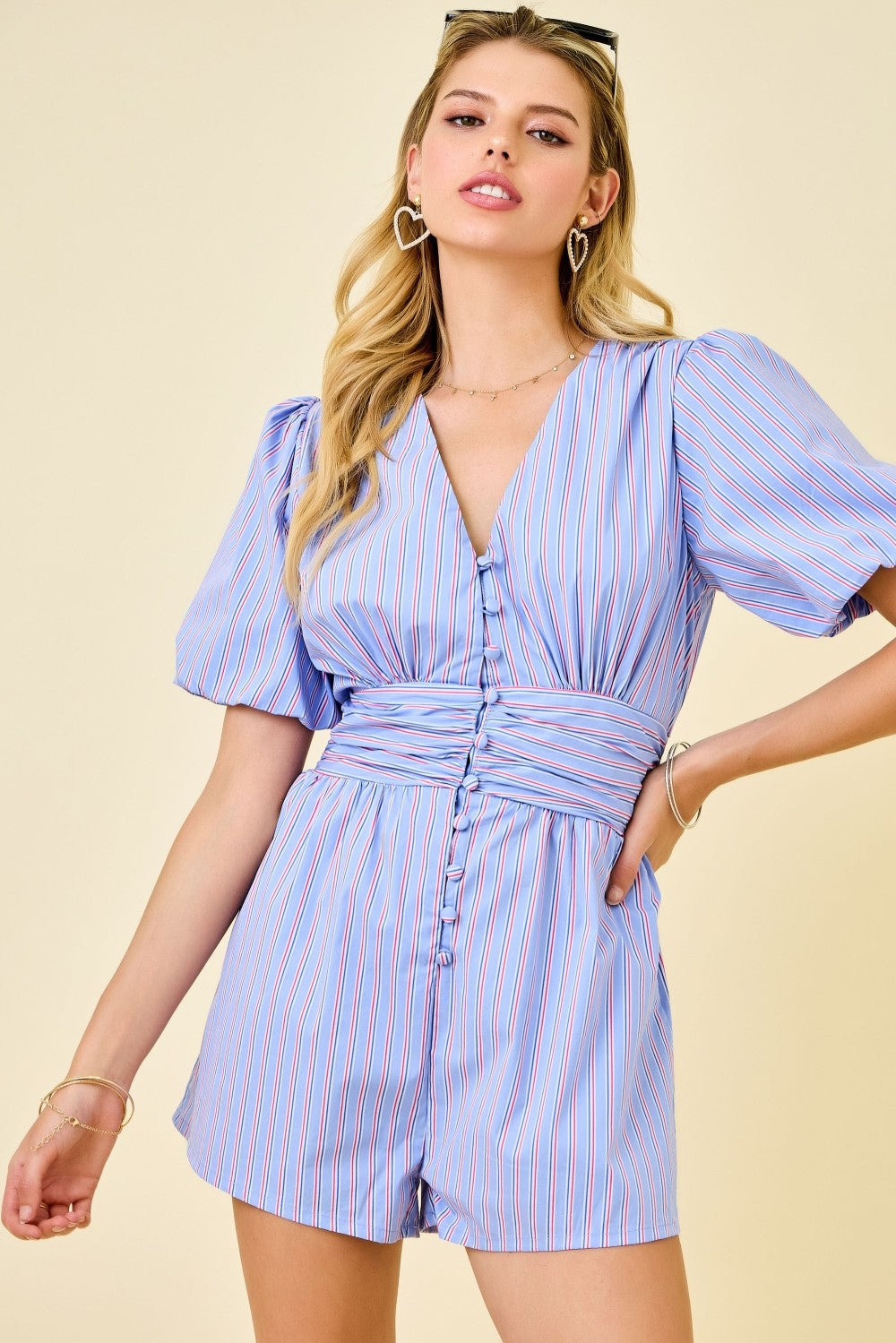 Diana Red and Blue Romper