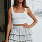 Blaire Grey Ruffle Mini Skirt