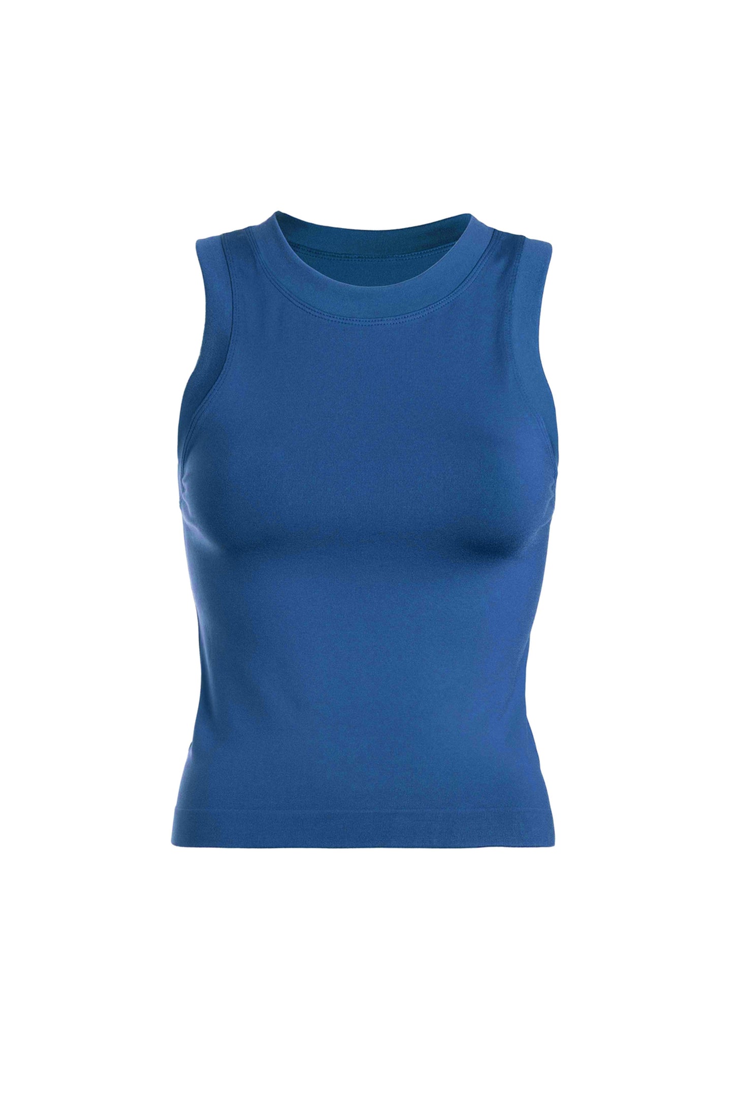 High neck banded tank