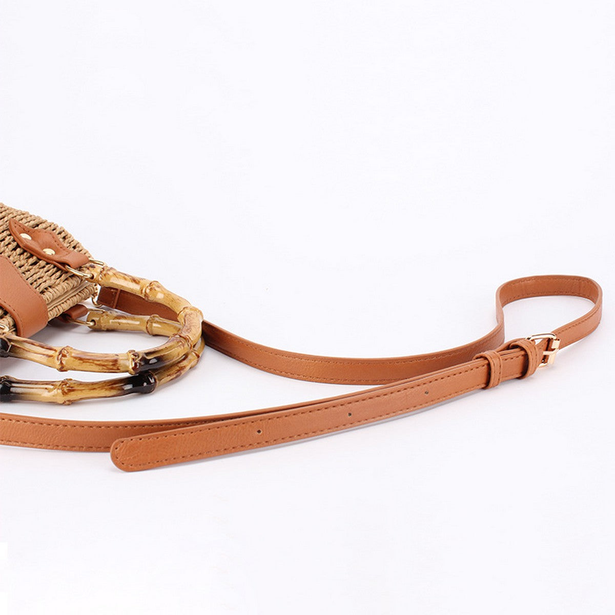 Straw Beach Bag with Bamboo Handle