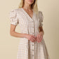 Serena Gingham Puff-sleeve Dress