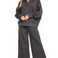 Scuba Collared Pullover & Pants Set Black