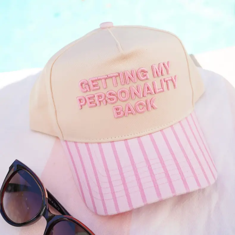 Getting My Personality Back - Pink Stripe Trucker Hat