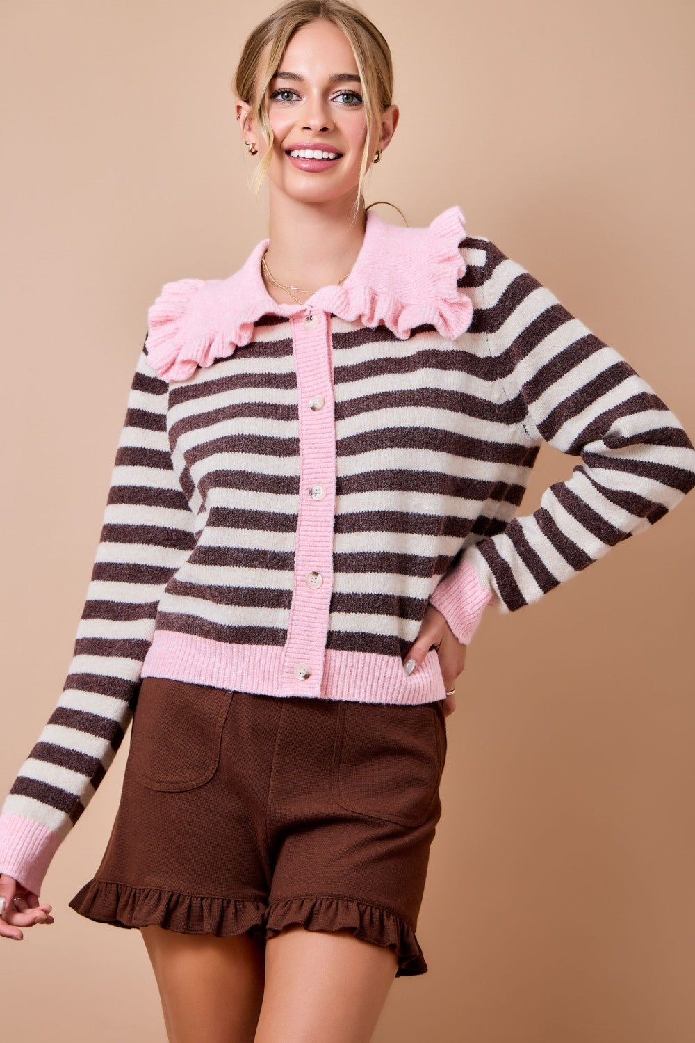 Diana Pink Striped Sweater