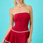 Destiny Maroon Strapless Dress