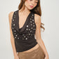 Perry Black Cowl Neck Top