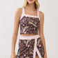 Botanical Bird Print Crop Top