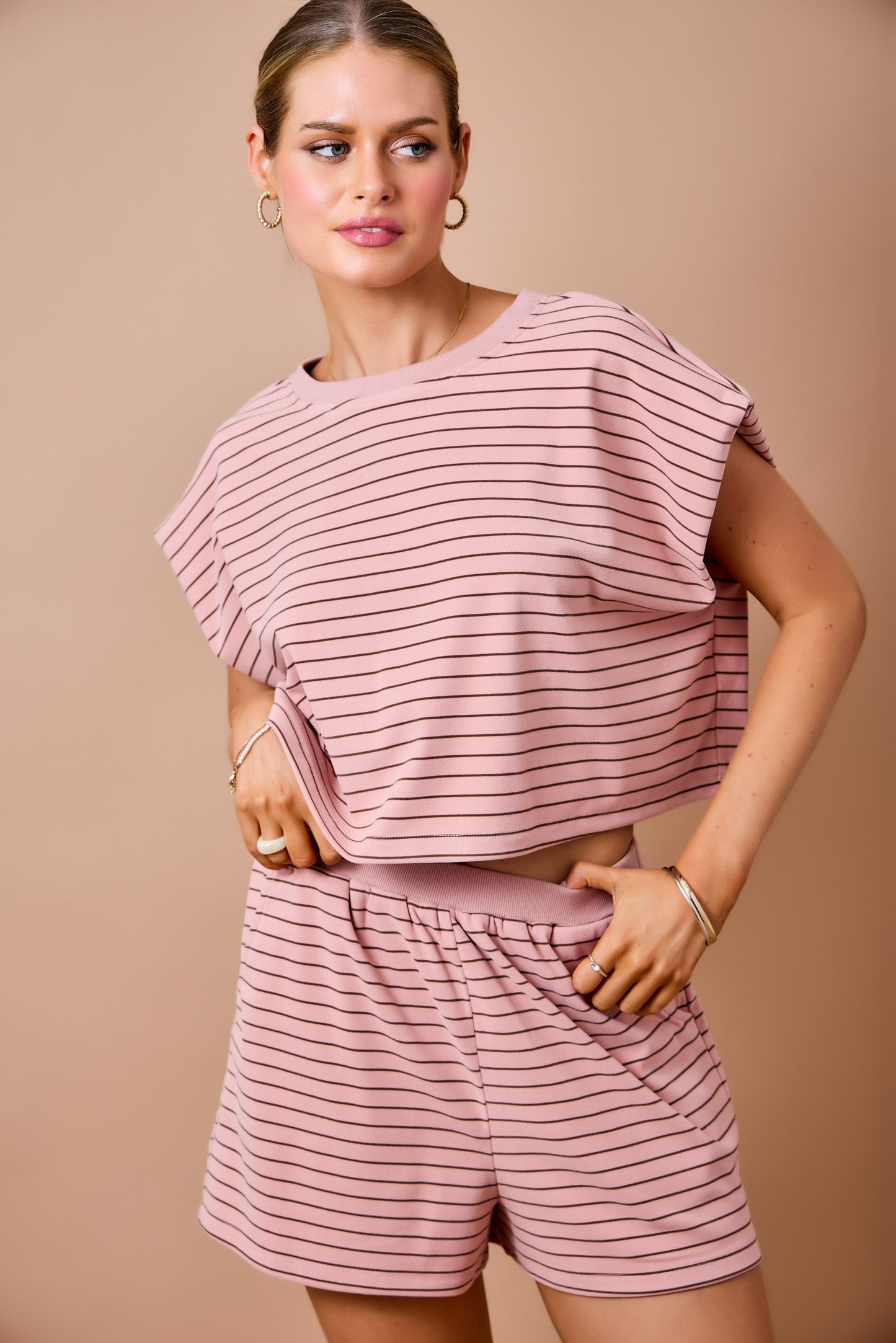 Demi Pink and Brown Set Shorts