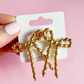Beaded Gold Bow Stud