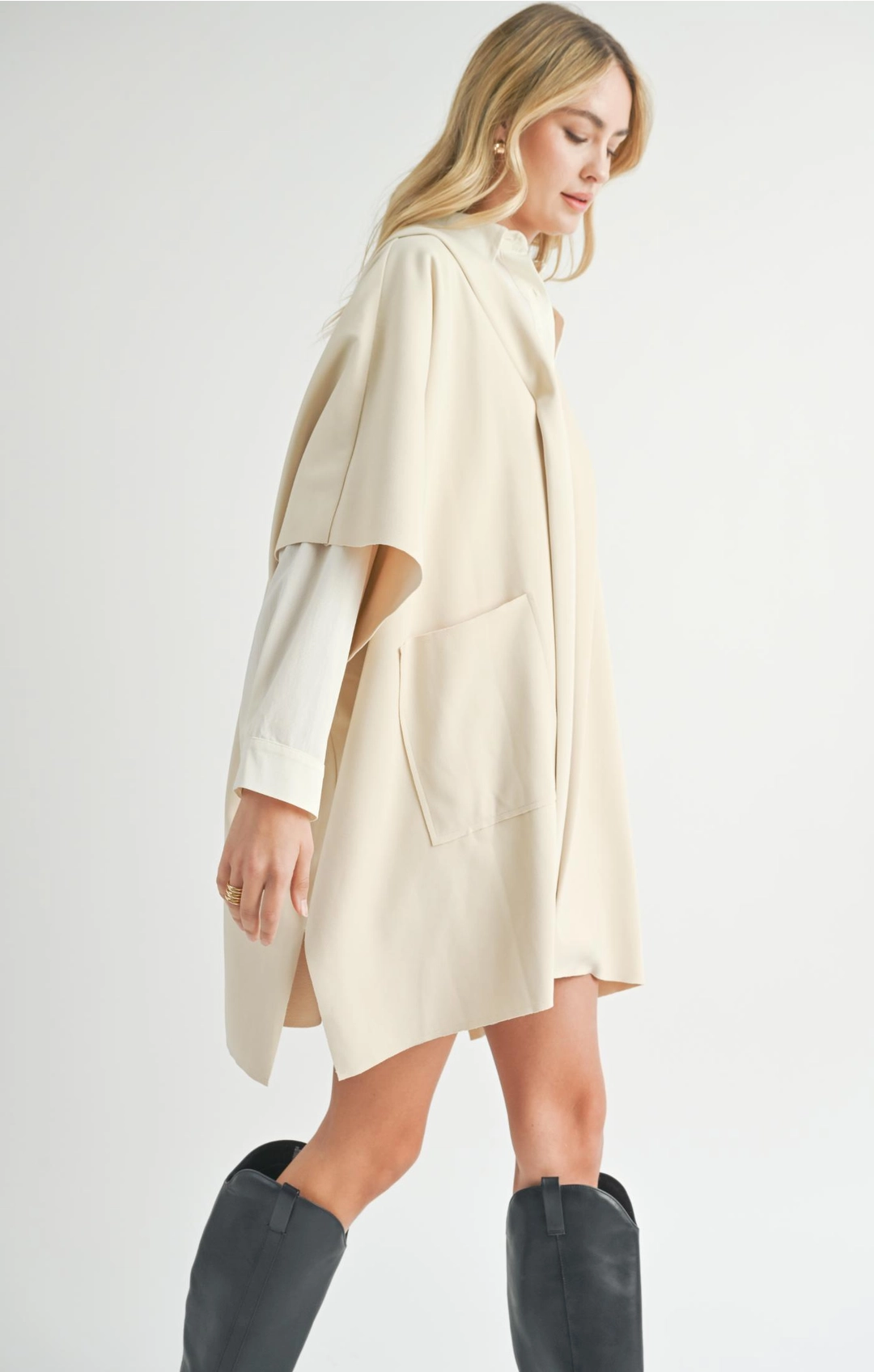 Lisha belted poncho