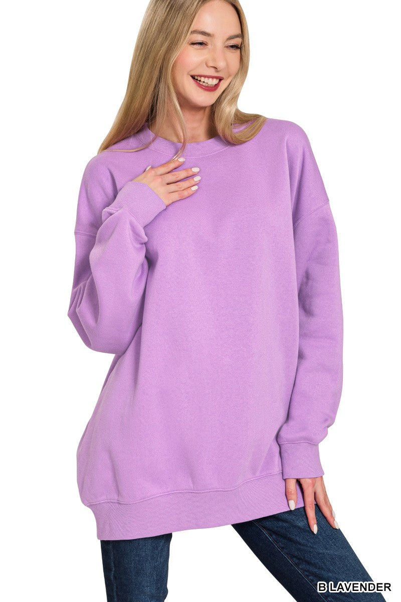 Fleece Tunic Sweatshirts Lavender