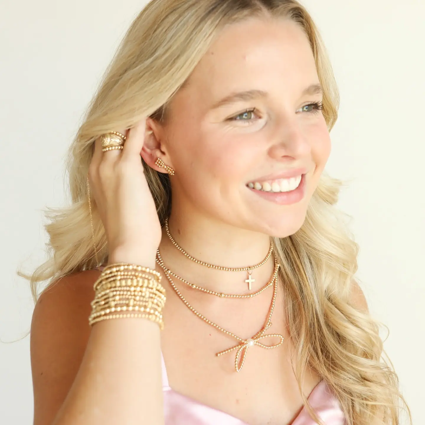 Lively Fluted Bracelet in Gold Standard 6.75 inch