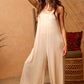 Brenda Wide Leg Solid Ribbed Knit Jumpsuit